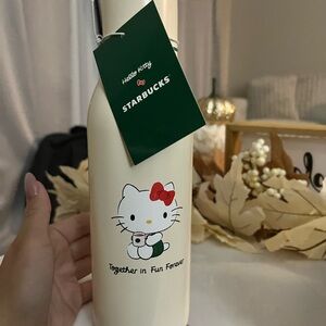 Starbucks Cream Bottle with Hello Kitty Design